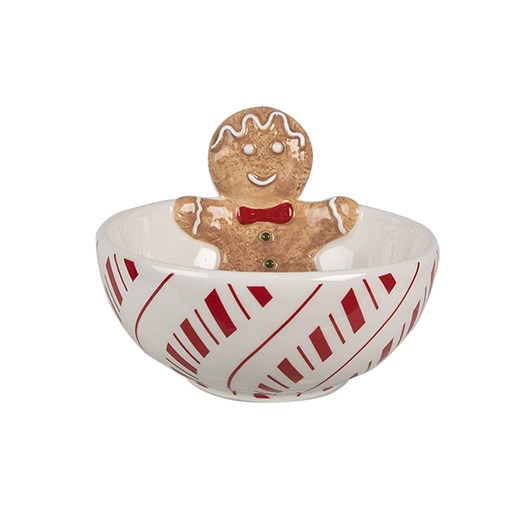 Clayre &amp; Eef Miska w kolorze biało-czerwonym na musli - Ø 12 cm ze sklepu Limango Polska w kategorii Naczynia - zdjęcie 187637627