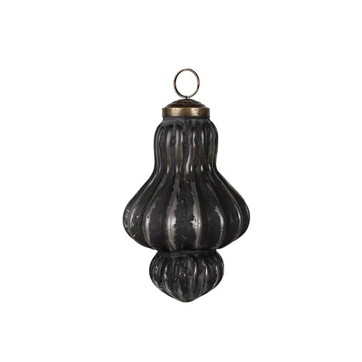 Clayre &amp; Eef Bombki (2 szt.) w kolorze srebrno-czarnym - wys. 12 x Ø 7 cm ze sklepu Limango Polska w kategorii Dekoracje bożonarodzeniowe - zdjęcie 187637645