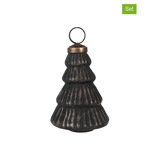 Clayre &amp; Eef Bombki (2 szt.) w kolorze czarnym - wys. 11 x Ø 7 cm ze sklepu Limango Polska w kategorii Dekoracje bożonarodzeniowe - zdjęcie 187637647