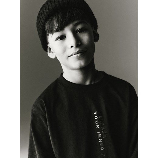 Reserved - Bawełniany longsleeve - czarny ze sklepu Reserved w kategorii T-shirty chłopięce - zdjęcie 187639327
