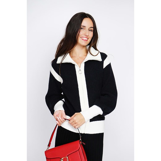 ASSUILI Kardigan w kolorze czarno-białym ze sklepu Limango Polska w kategorii Swetry damskie - zdjęcie 187639379