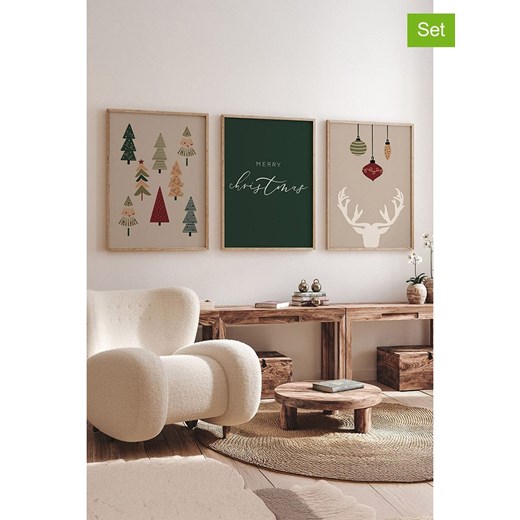 ABERTO DESIGN Druki artystyczne (3 szt.) w ramce ze sklepu Limango Polska w kategorii Obrazy - zdjęcie 187639655