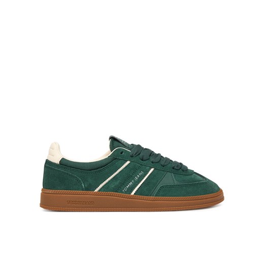 Sneakersy Tommy Jeans The Greenwich Edge Suede EN0EN02924 Zielony ze sklepu eobuwie.pl w kategorii Buty sportowe damskie - zdjęcie 187640298