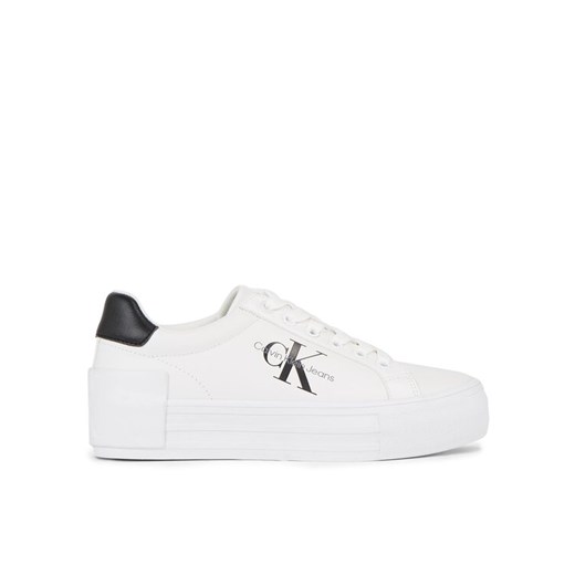 Calvin Klein Jeans Sneakersy Bold Vulc Flatform Laceup Lth Wn YW0YW00821 Biały ze sklepu MODIVO w kategorii Trampki damskie - zdjęcie 187640387