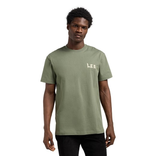 MESKA KOSZULKA LEE ELEVATED ESS LOGO TEE OLIVE STONE 112370701 ze sklepu YouNeedit.pl w kategorii T-shirty męskie - zdjęcie 187640829