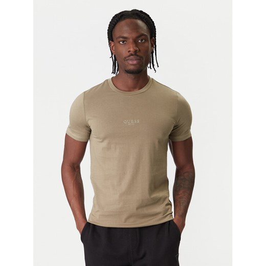 Guess Jeans T-Shirt M2YI72 I3Z14 Khaki Regular Fit ze sklepu MODIVO w kategorii T-shirty męskie - zdjęcie 187641728
