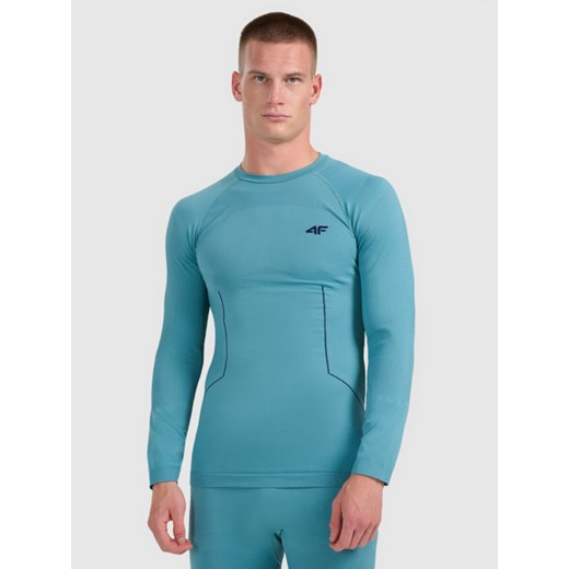 Męska bielizna termoaktywna (góra) 4F 4FWAW25USEAM233 - niebieska ze sklepu Sportstylestory.com w kategorii Bielizna termoaktywna męska - zdjęcie 187642225