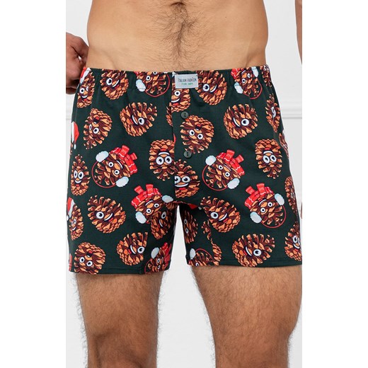 Świąteczne bokserki męskie Cono BIS, Kolor zielony-wzór, Rozmiar M, Italian Fashion ze sklepu Primodo w kategorii Majtki męskie - zdjęcie 187642418
