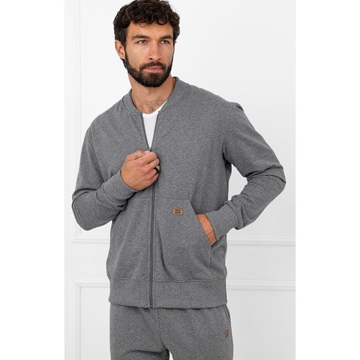 Rozpinana bluza męska szara Hektor, Kolor szary, Rozmiar M, Italian Fashion ze sklepu Intymna w kategorii Bluzy męskie - zdjęcie 187642936