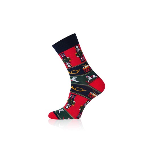 Świąteczne skarpetki damskie długie S175D Cracker, Kolor granatowo-czerwono-zielony, Rozmiar 35-38, Italian Fashion ze sklepu Intymna w kategorii Skarpetki damskie - zdjęcie 187642979