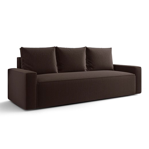 Brązowa tapicerowana sofa rozkładana T5-H57 ze sklepu Edinos.pl w kategorii Sofy i kanapy - zdjęcie 187643059