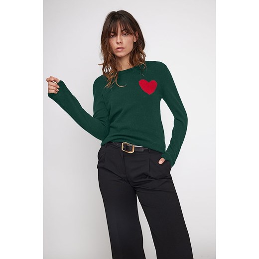 Maison Héritage Cashmere Kaszmirowy sweter w kolorze ciemnozielonym Maison Héritage Cashmere S wyprzedaż Limango Polska