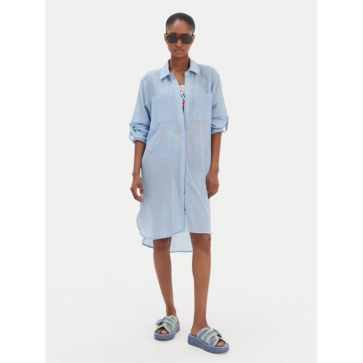 Seafolly Koszula Crinkle 55536-CU Błękitny Relaxed Fit ze sklepu MODIVO w kategorii Odzież plażowa - zdjęcie 187643309