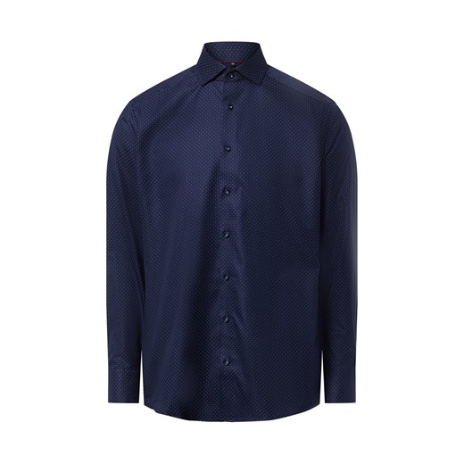 Finshley & Harding Męska koszula non-iron Mężczyźni Modern Fit Bawełna granatowy w kropki ze sklepu vangraaf w kategorii Koszule męskie - zdjęcie 187643617