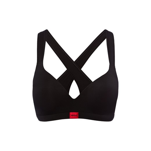 HUGO Bralette damska Kobiety Sztuczne włókno czarny jednolity ze sklepu vangraaf w kategorii Biustonosze - zdjęcie 187643625