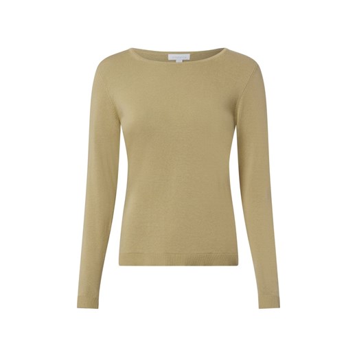 brookshire Damska dzianinowa koszulka z długim rękawem Kobiety Bawełna trzcinowy jednolity ze sklepu vangraaf w kategorii Bluzki damskie - zdjęcie 187643635