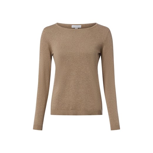 brookshire Damska dzianinowa koszulka z długim rękawem Kobiety Bawełna taupe jednolity ze sklepu vangraaf w kategorii Bluzki damskie - zdjęcie 187643636