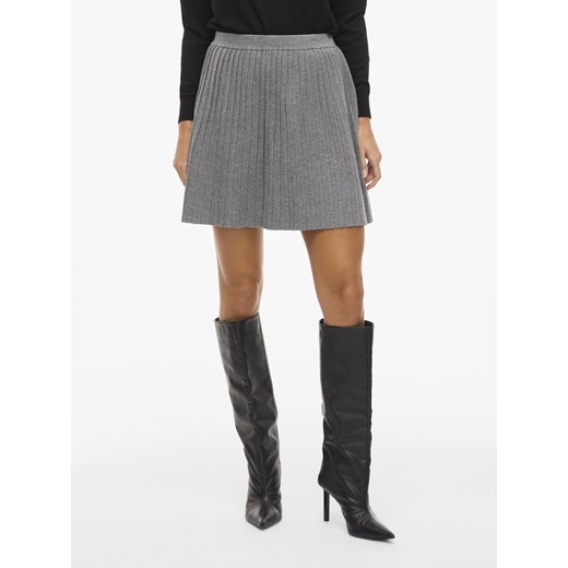 Vila Damska spódniczka mini z dzianiny - VINuria Kobiety Sztuczne włókno szary Vila M vangraaf