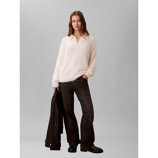 Calvin Klein Jeans Sweter damski z dzianiny Kobiety écru jednolity ze sklepu vangraaf w kategorii Swetry damskie - zdjęcie 187643667