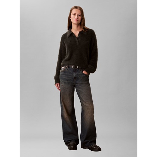 Calvin Klein Jeans Sweter damski z dzianiny Kobiety antracytowy jednolity ze sklepu vangraaf w kategorii Swetry damskie - zdjęcie 187643668