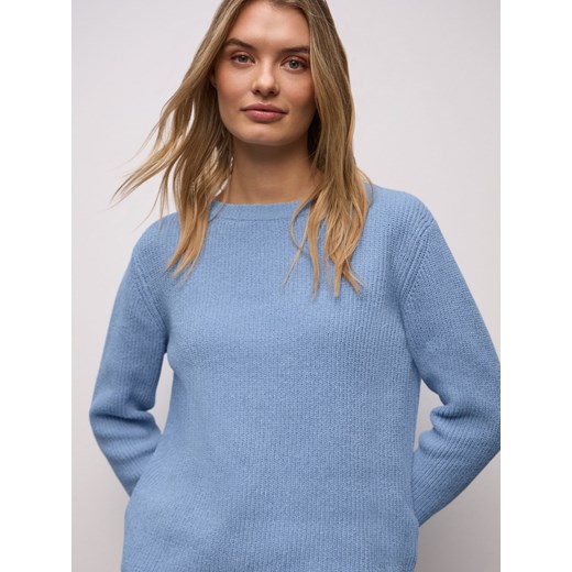 Street One Sweter damski z dzianiny Kobiety Bawełna jasnoniebieski jednolity ze sklepu vangraaf w kategorii Swetry damskie - zdjęcie 187643669