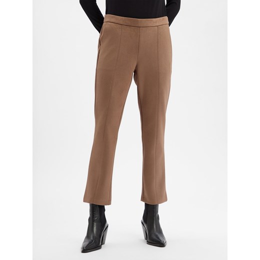 Opus Damskie spodnie ze sztucznej skóry - Elvina Cozy Kobiety brązowy jednolity ze sklepu vangraaf w kategorii Spodnie damskie - zdjęcie 187643688