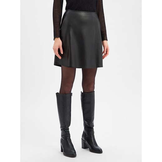 Opus Damska spódnica ze sztucznej skóry - Reana cosmic Kobiety Sztuczna skóra czarny jednolity ze sklepu vangraaf w kategorii Spódnice - zdjęcie 187643696
