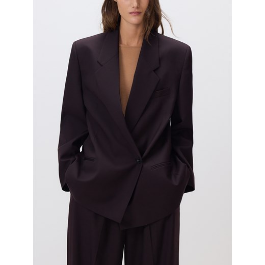 Reserved - Marynarka z wełną - bordowy ze sklepu Reserved w kategorii Marynarki damskie - zdjęcie 187643756