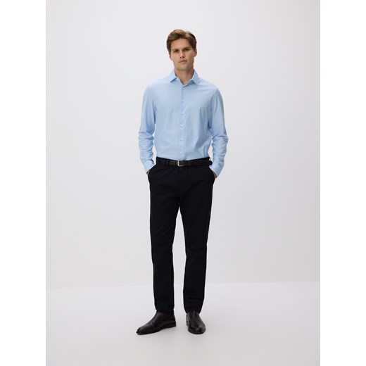 Reserved - Koszula slim fit z bawełną - jasnoniebieski ze sklepu Reserved w kategorii Koszule męskie - zdjęcie 187644797