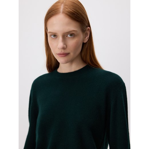 Reserved - Wełniany sweter - ciemnozielony Reserved S Reserved