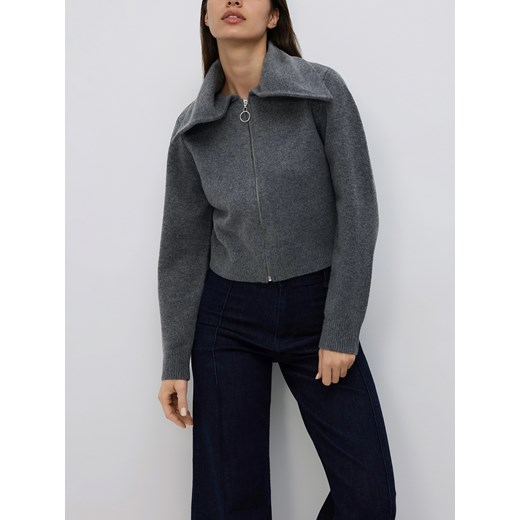 Reserved - Sweter z zapięciem na zamek - ciemnoszary ze sklepu Reserved w kategorii Swetry damskie - zdjęcie 187644968