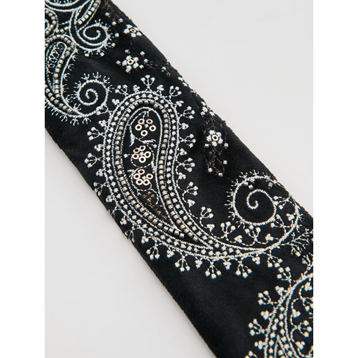 Reserved - Wzorzysty krawat - czarny Reserved ONE SIZE Reserved