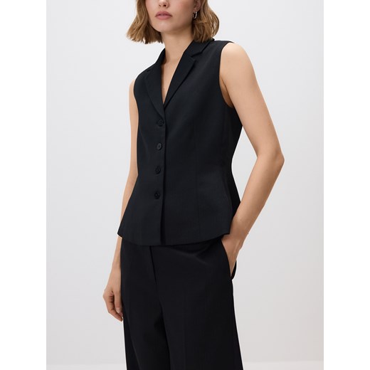 Reserved - Kamizelka w paski - czarny ze sklepu Reserved w kategorii Kamizelki damskie - zdjęcie 187645036