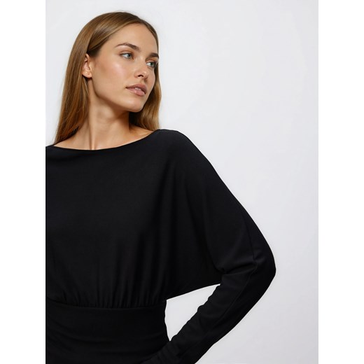 Reserved - Longsleeve z wiskozą - czarny ze sklepu Reserved w kategorii Bluzki damskie - zdjęcie 187645085