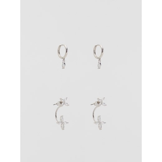 Reserved - Zestaw kolczyków z cyrkoniami - srebrny Reserved ONE SIZE Reserved