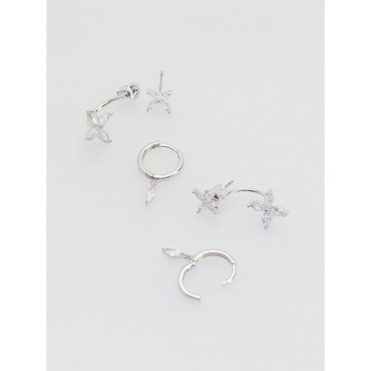 Reserved - Zestaw kolczyków z cyrkoniami - srebrny Reserved ONE SIZE Reserved