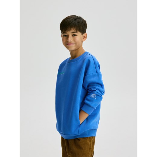 Reserved - Bawełniana bluza oversize - niebieski Reserved 116 (5-6 lat) Reserved