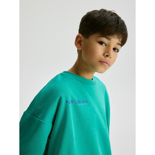Reserved - Bawełniana bluza oversize - zielony Reserved 170 (13-14 lat) Reserved