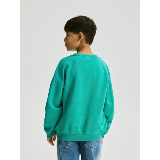 Reserved - Bawełniana bluza oversize - zielony Reserved 128 (7-8 lat) Reserved
