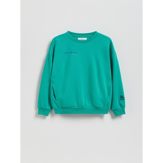 Reserved - Bawełniana bluza oversize - zielony Reserved 140 (9 lat) Reserved