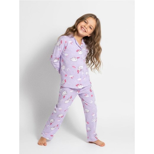 Sinsay - Piżama dwuczęściowa zapinana na guziczki Pusheen the Cat - fioletowy ze sklepu Sinsay w kategorii Piżamy dziecięce - zdjęcie 187646018