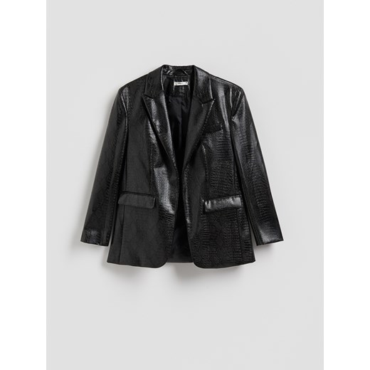 Reserved - Marynarka z imitacji skóry - czarny ze sklepu Reserved w kategorii Marynarki damskie - zdjęcie 187647387
