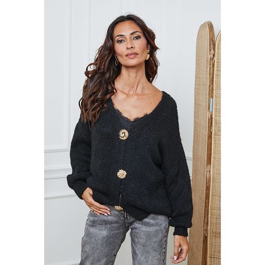 So Cachemire Kardigan &quot;Believe&quot; w kolorze czarnym ze sklepu Limango Polska w kategorii Swetry damskie - zdjęcie 187647589