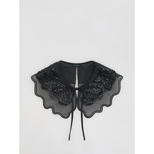 Reserved - Wiązany kołnierz z cekinami i ozdobnym haftem - czarny ze sklepu Reserved w kategorii Dodatki damskie - zdjęcie 187647857