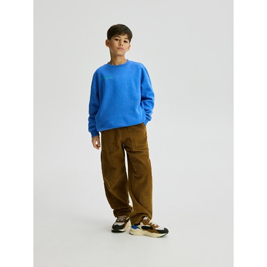 Reserved - Bawełniana bluza oversize - niebieski ze sklepu Reserved w kategorii Bluzy chłopięce - zdjęcie 187647899