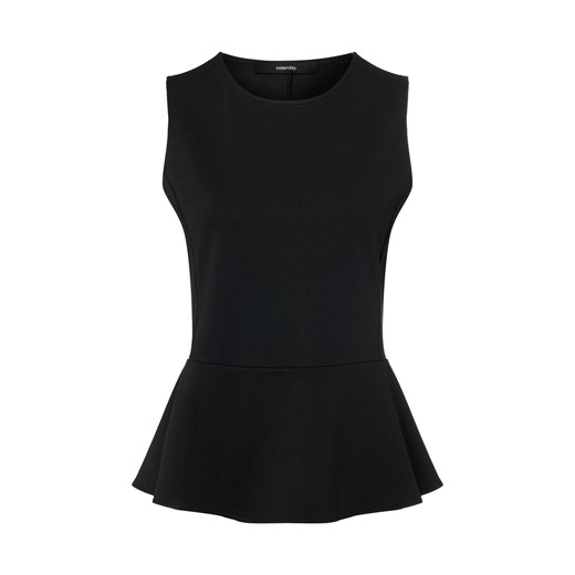 Someday Damski top z peplumem - Kahedda Kobiety czarny jednolity ze sklepu vangraaf w kategorii Bluzki damskie - zdjęcie 187647968