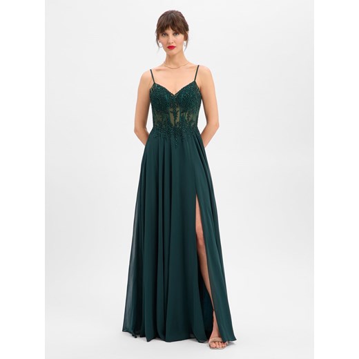 Luxuar Fashion Damska sukienka wieczorowa Kobiety Sztuczne włókno jodłowy jednolity ze sklepu vangraaf w kategorii Sukienki - zdjęcie 187647976
