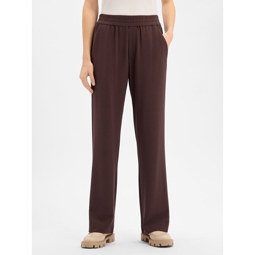 mbyM Spodnie - Phillipa Kobiety czekoladowy jednolity ze sklepu vangraaf w kategorii Spodnie damskie - zdjęcie 187647977