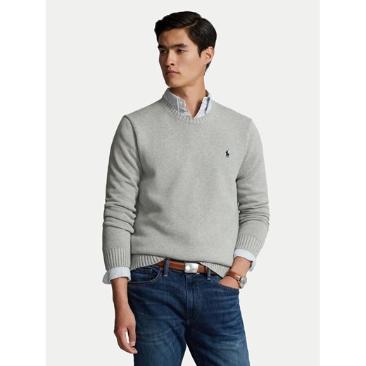 Polo Ralph Lauren Sweter 710810846004 Szary Regular Fit ze sklepu MODIVO w kategorii Swetry męskie - zdjęcie 187648846