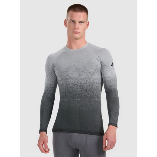 Męska bielizna termoaktywna (góra) 4F 4FWAW25USEAM231 - szara ze sklepu Sportstylestory.com w kategorii Bielizna termoaktywna męska - zdjęcie 187649795